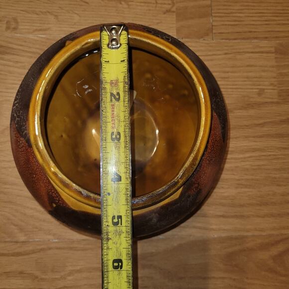 Vtg 70s Royal Hagar Earth Wrap Crackle Lava Glaze Pottery Planter Lot Of 2 Bowls - Picture 4 of 13